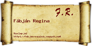 Fábján Regina névjegykártya