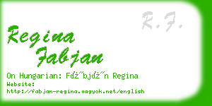 regina fabjan business card